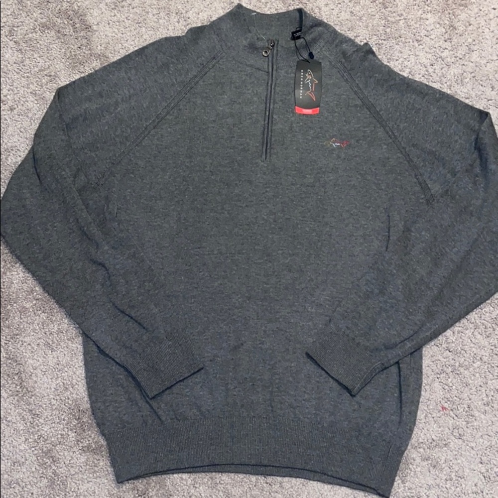 NEW Greg Norman grey half zip sweater shirt medium